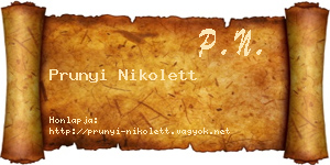 Prunyi Nikolett névjegykártya
